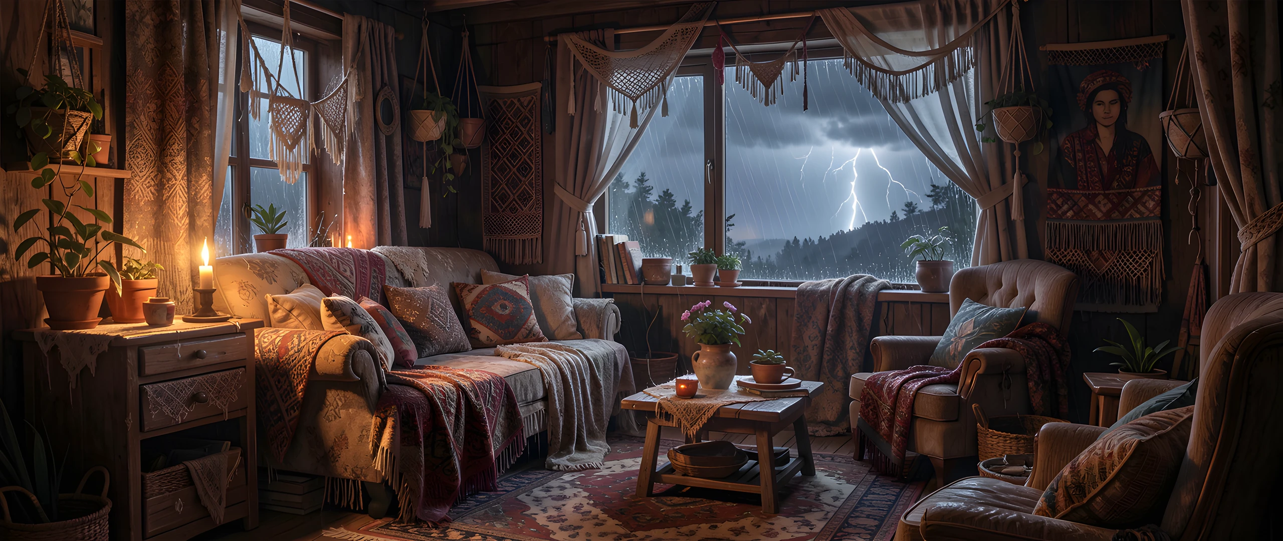 Rainy Night Scene