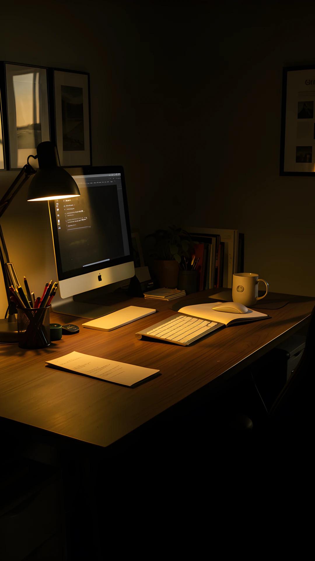 Golden Desk Scene