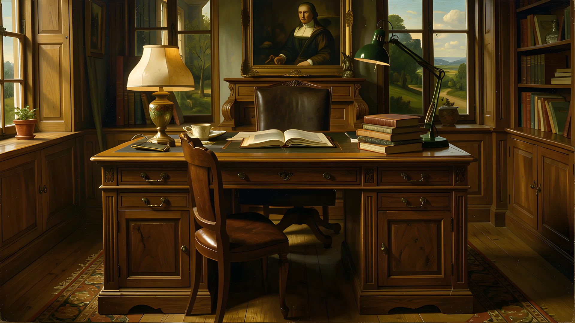 Girl With Bookshelf