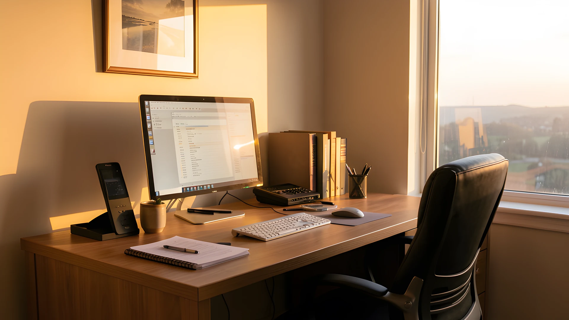 Morning Office Scene