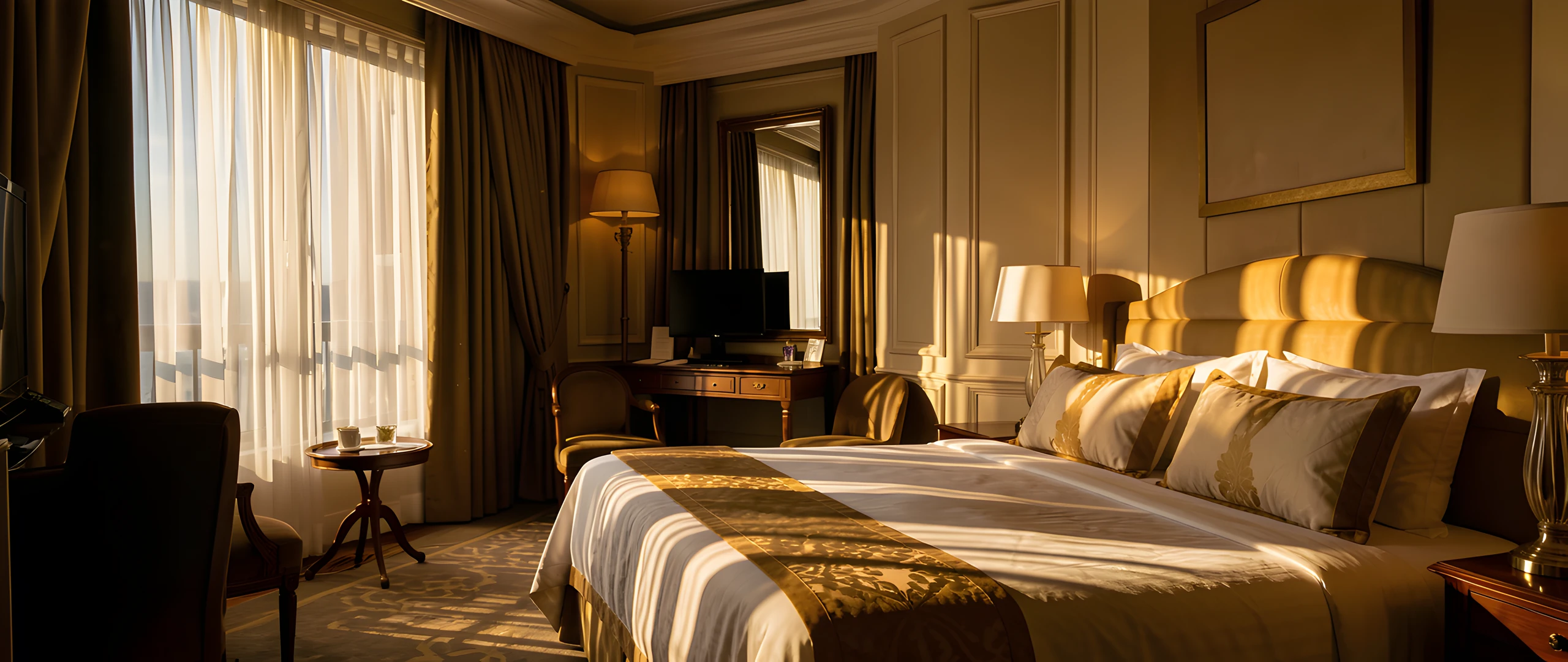 Golden Hotel Room