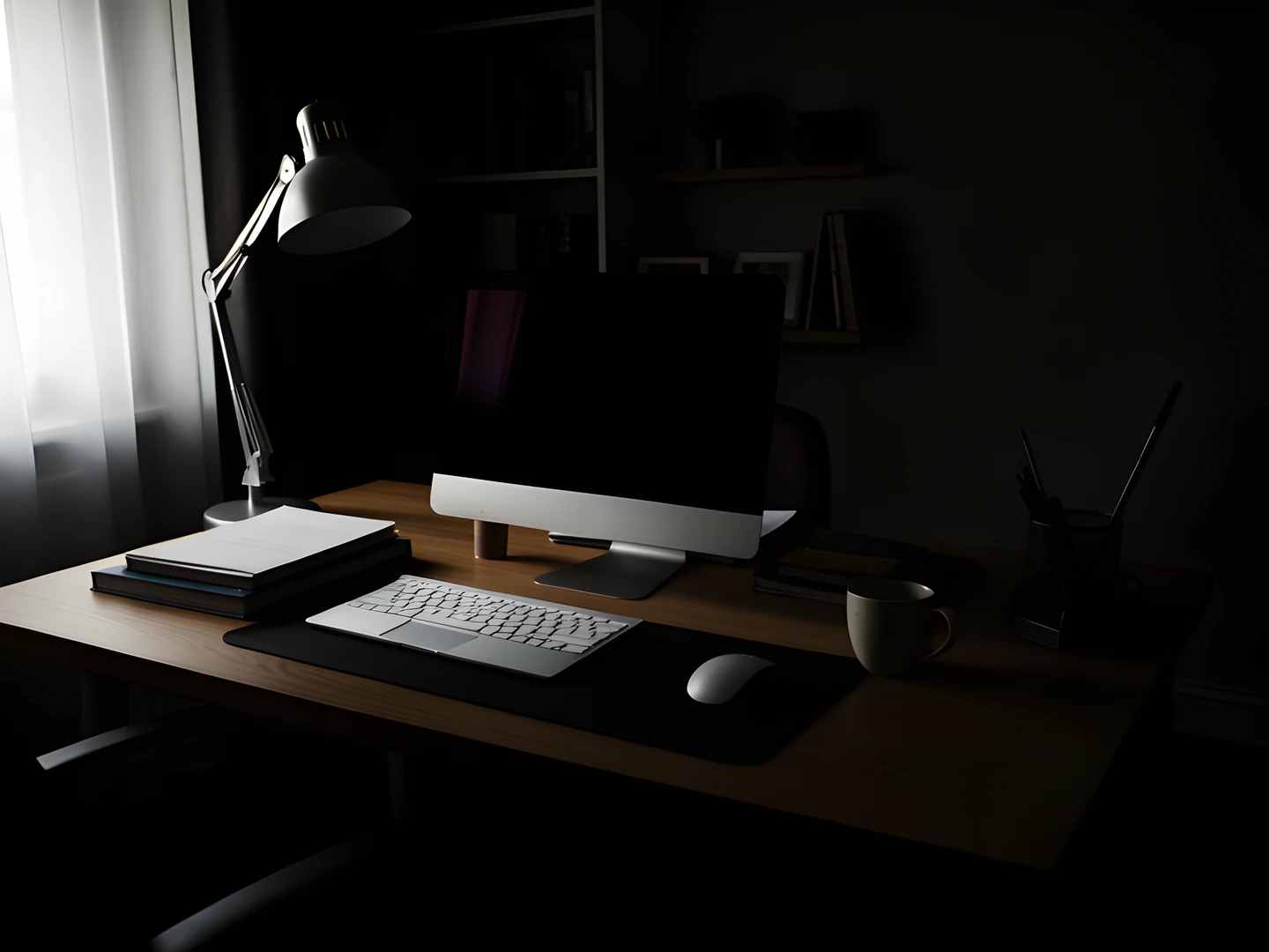 Dark Study Scene