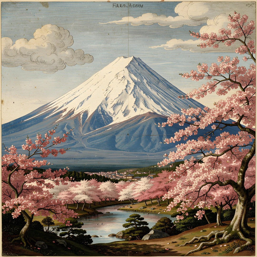 Cherry Blossom Landscape