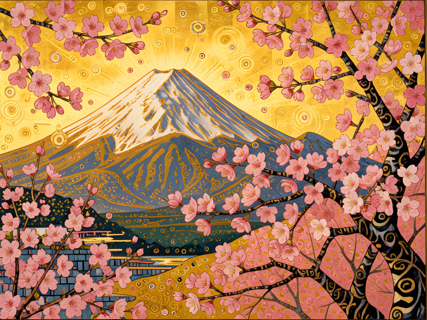 Golden Cherry Blossoms