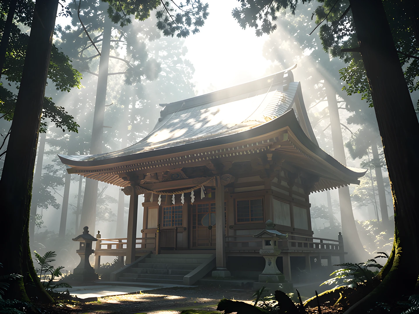 Misty Shinto Woods