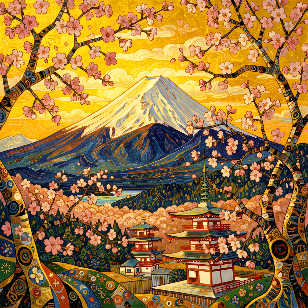 Golden Cherry Blossoms