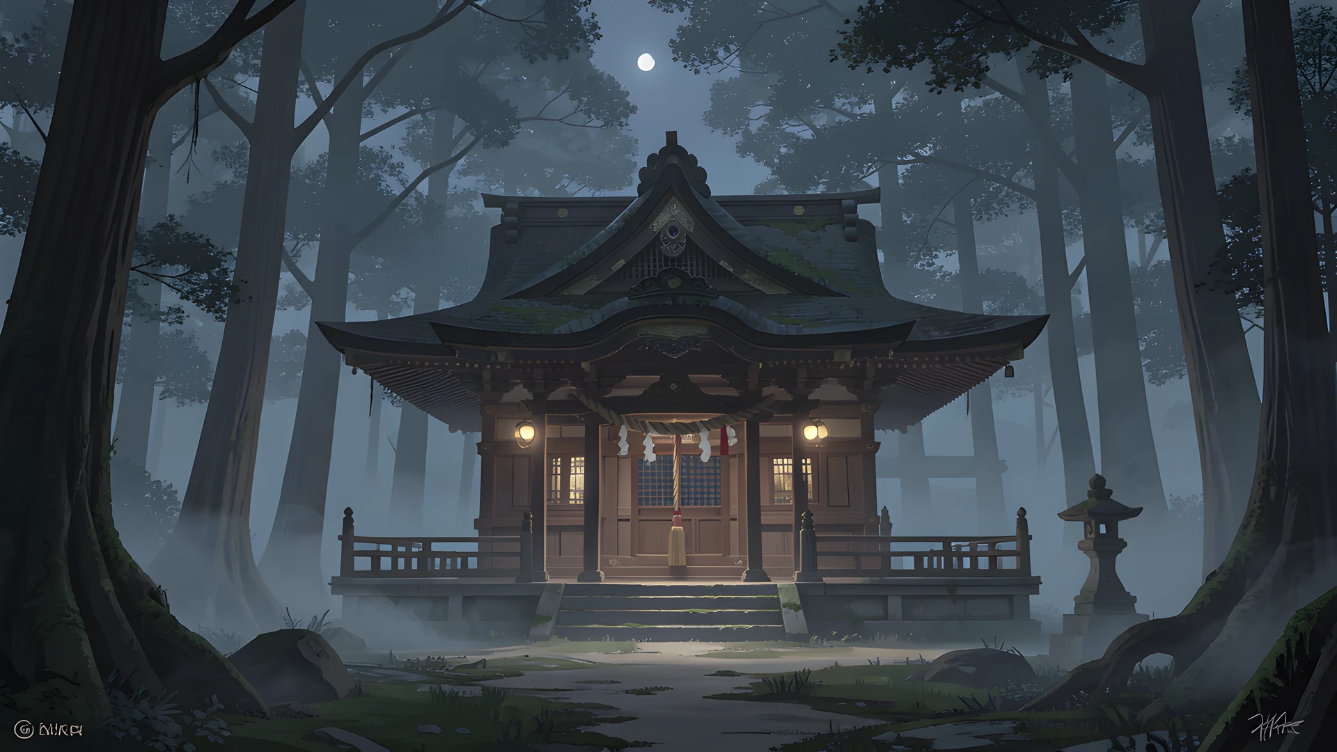 Moonlit Shinto Grove