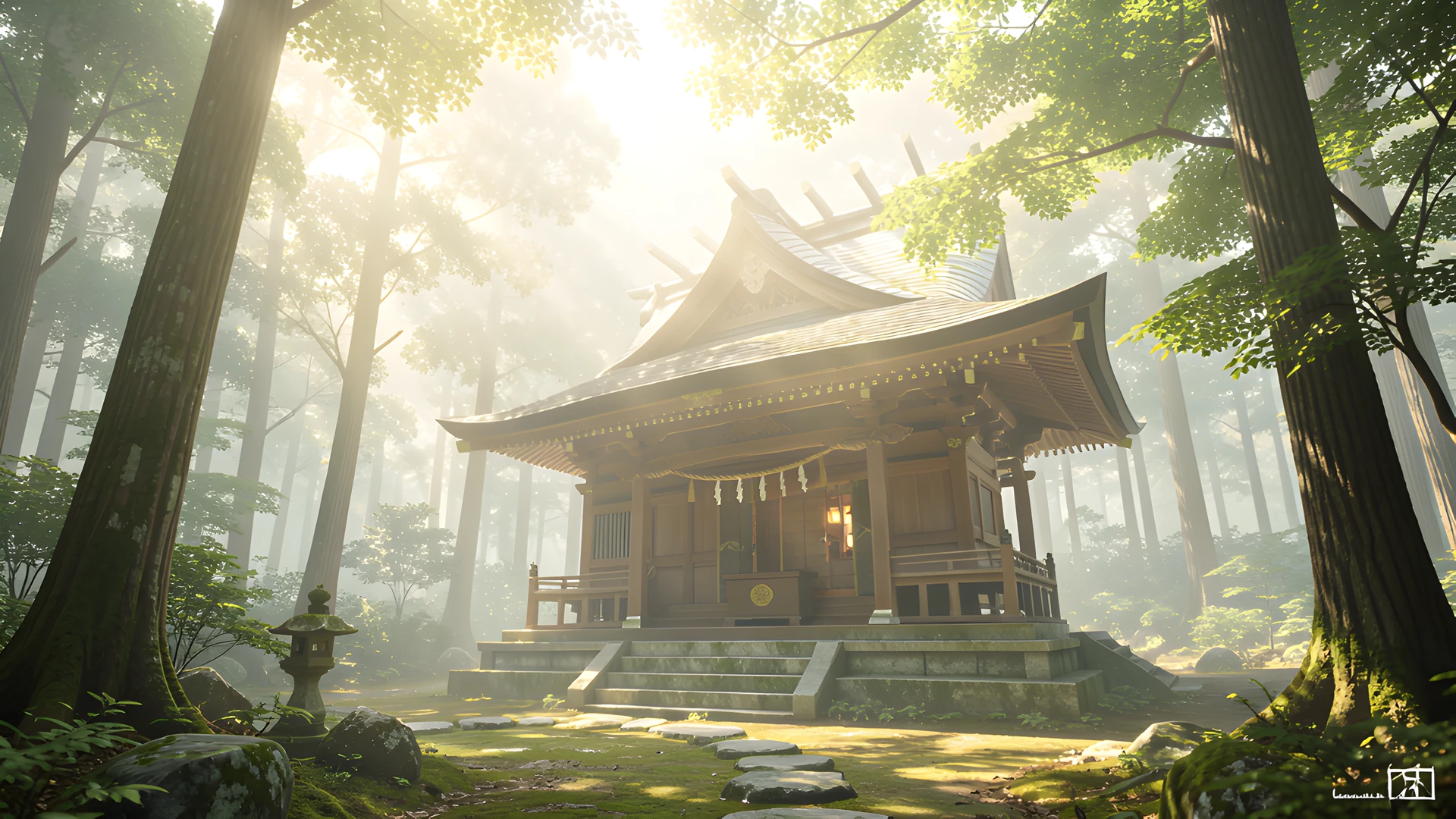 Misty Shinto Temple