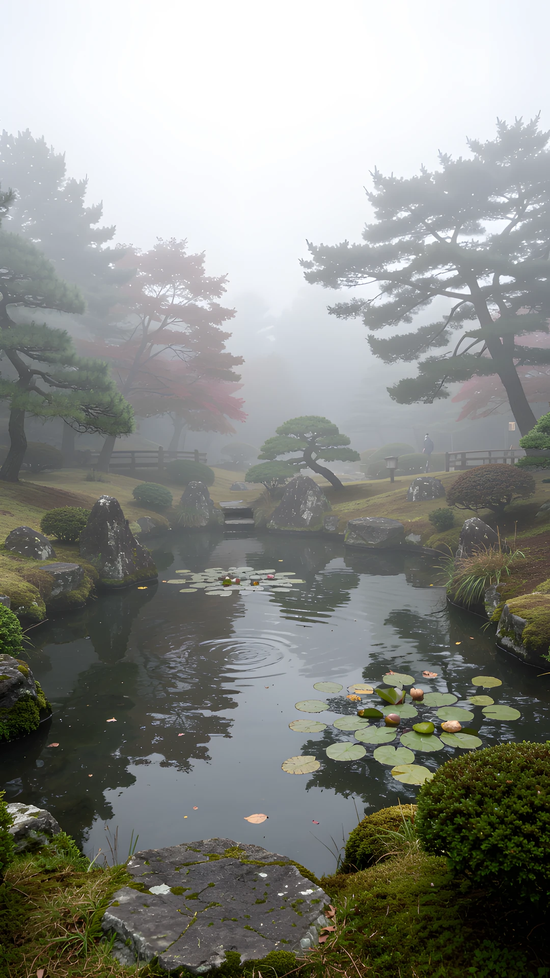 Misty Japanese Garden
