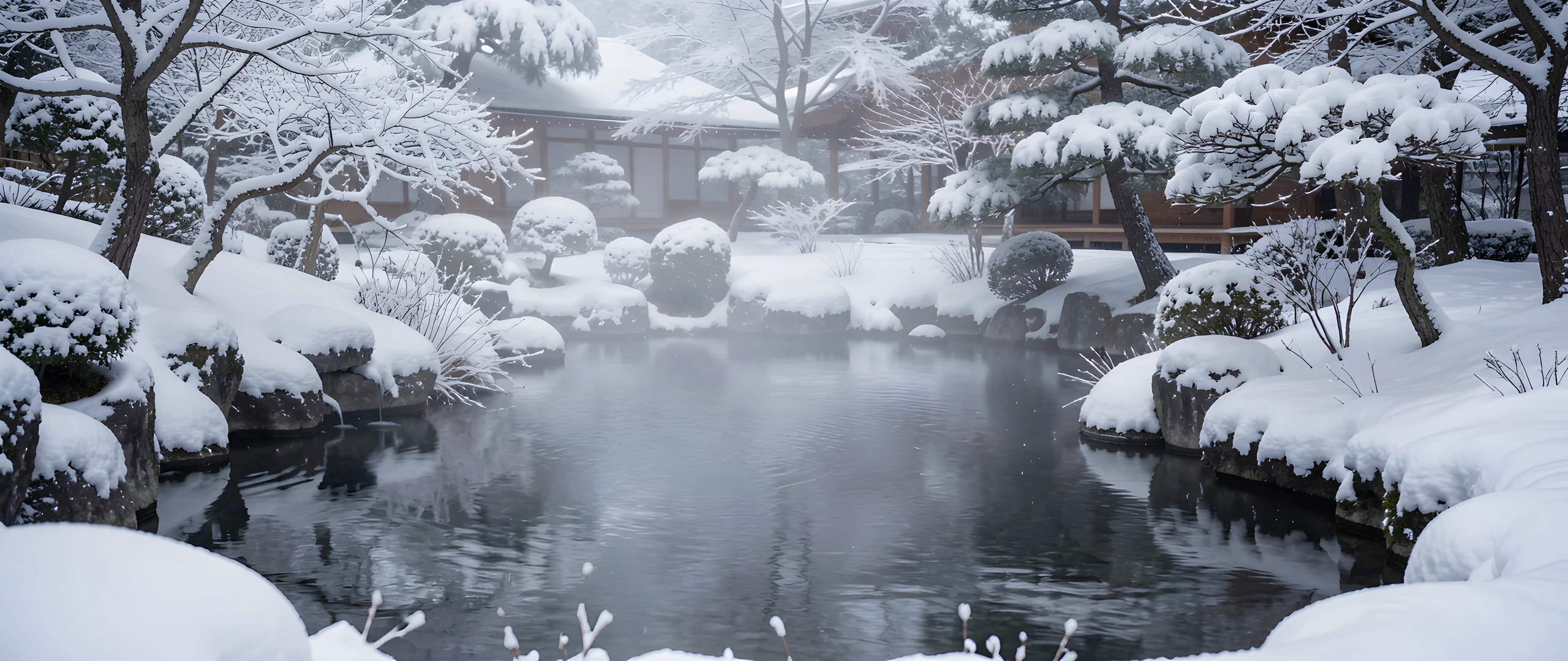Snowy Garden Scene