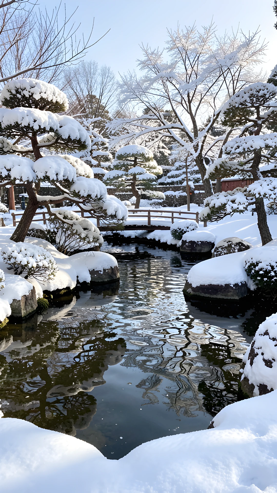 Snowy Japanese Garden
