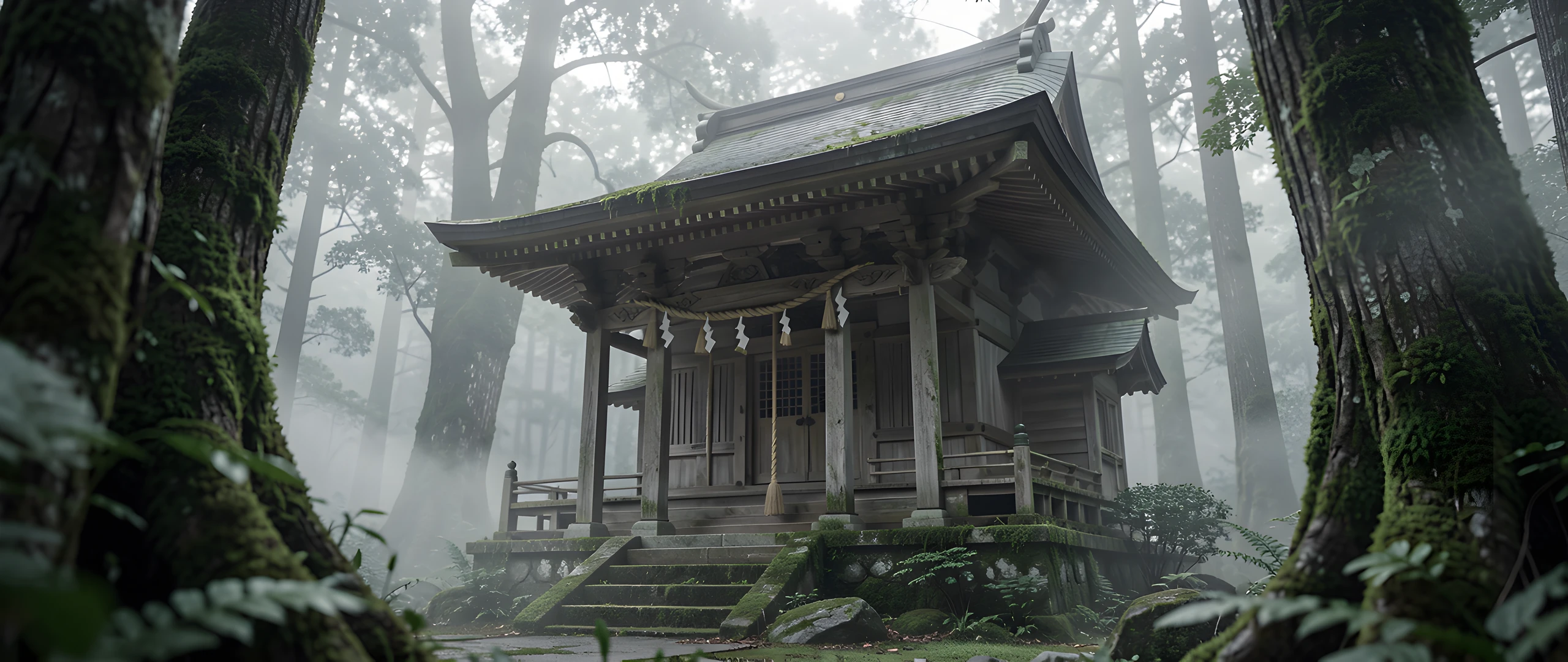 Misty Shinto Temple