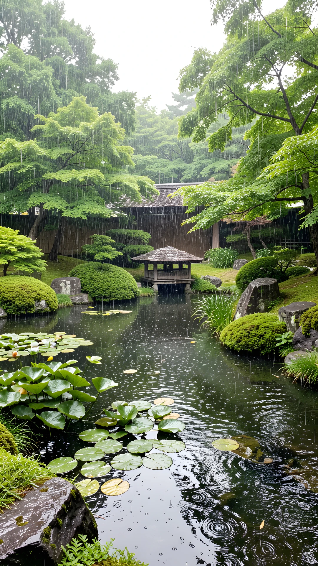 Rainy Garden Scene