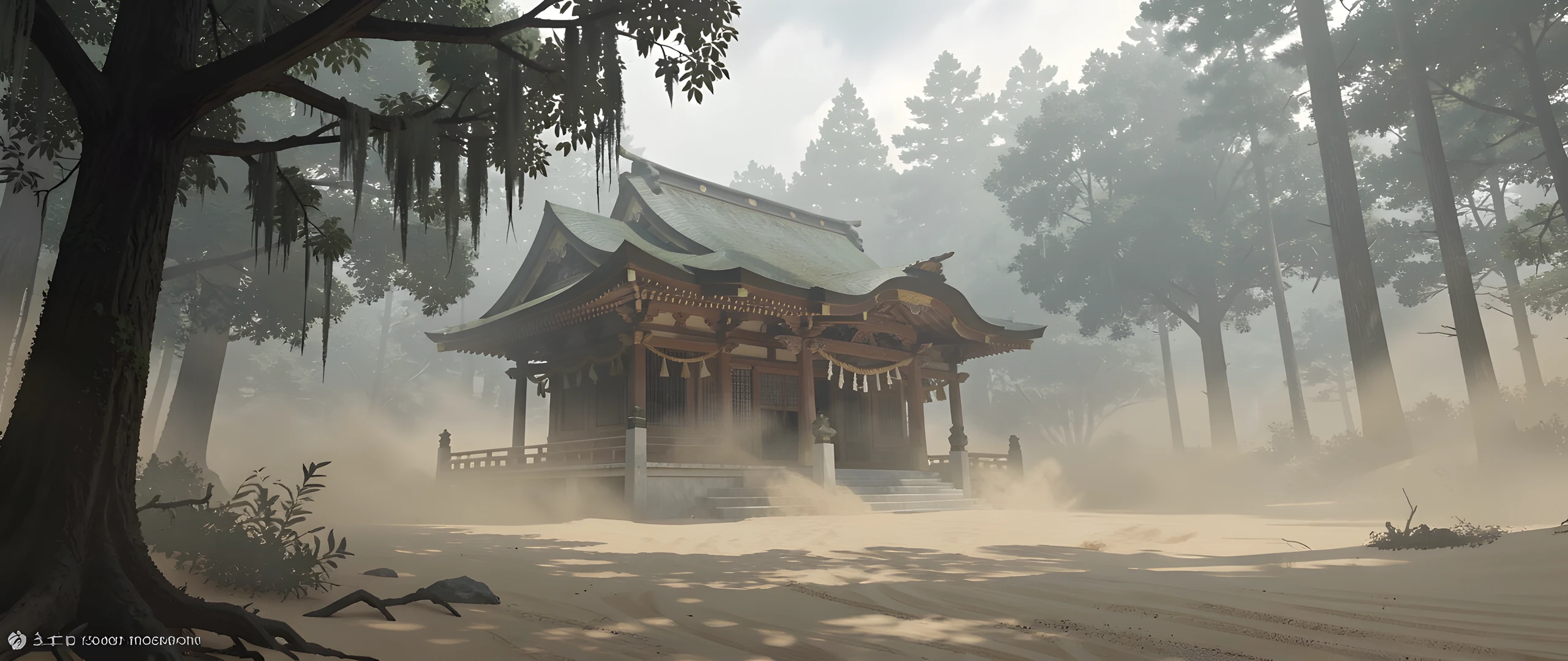 Misty Shinto Temple