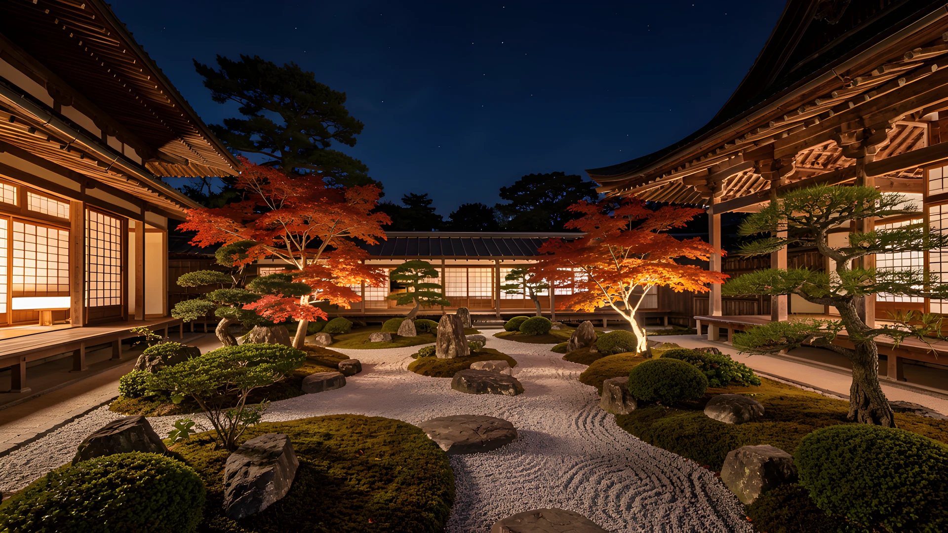 Moonlit Japanese Garden