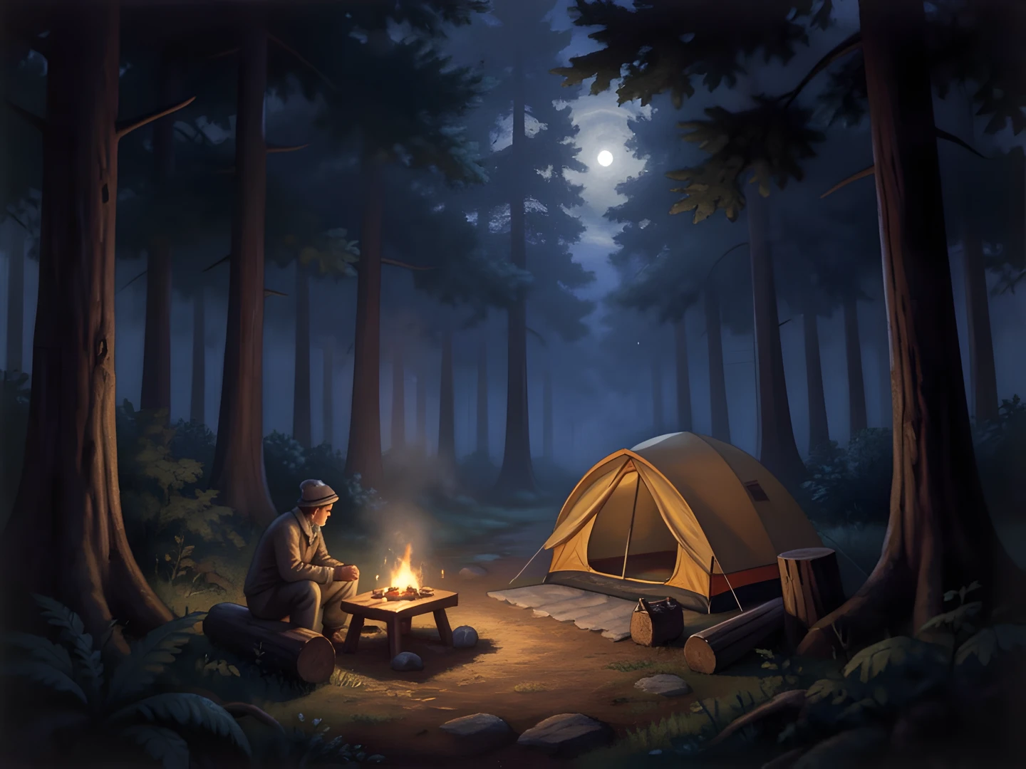 Glowing Tent Foggy