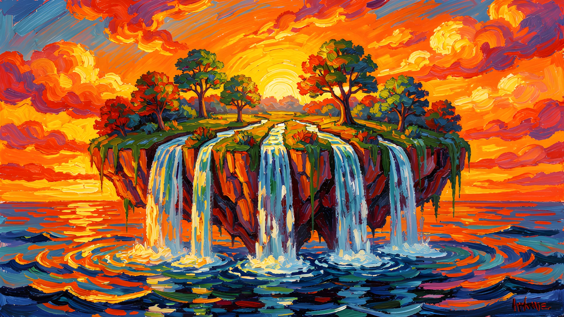Impressionist Island Scene
