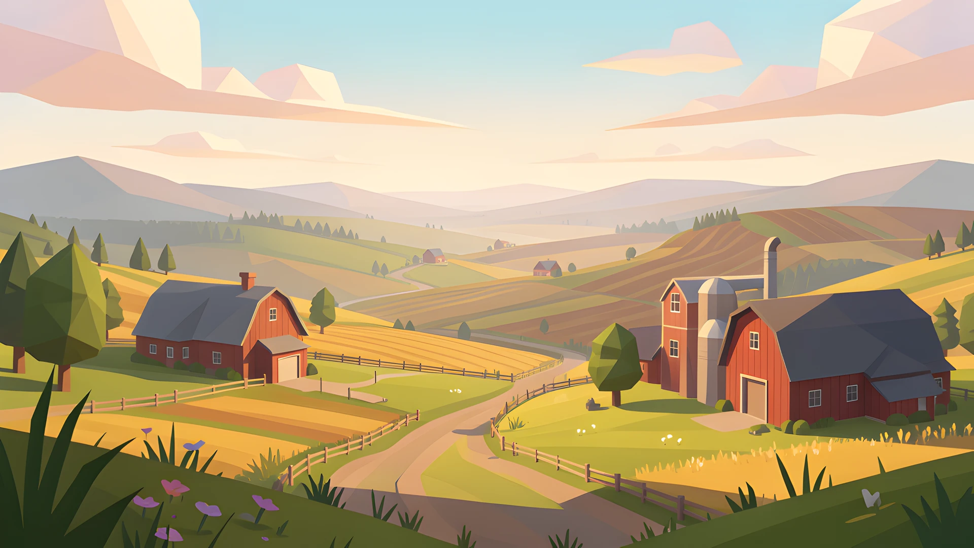Rustic Valley Scene
