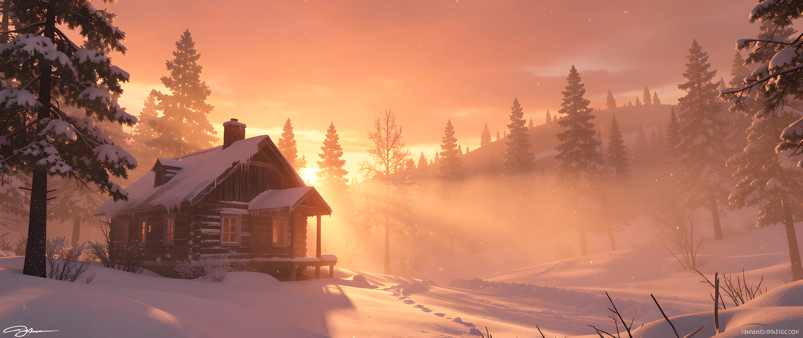 Frozen Winter Cabin