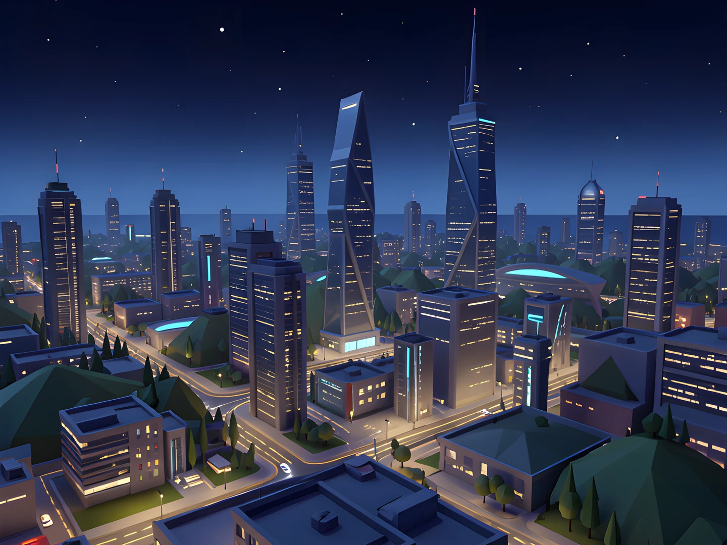 City Neon Grid