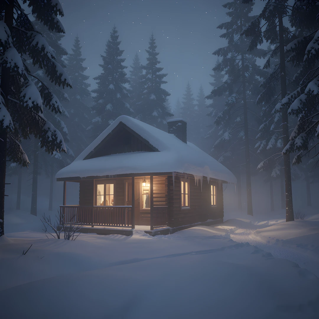 Frozen Forest Night