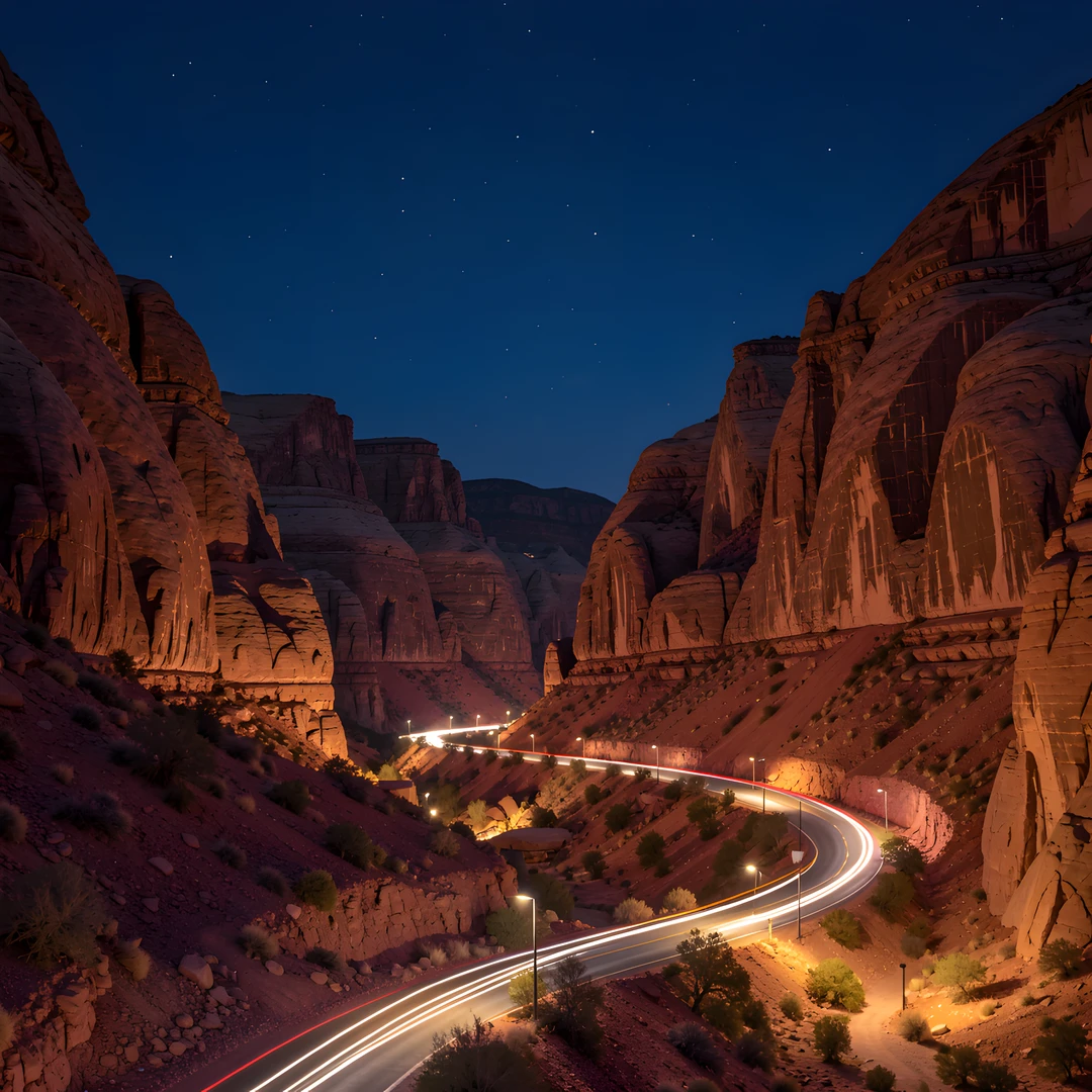 Desert Night Road