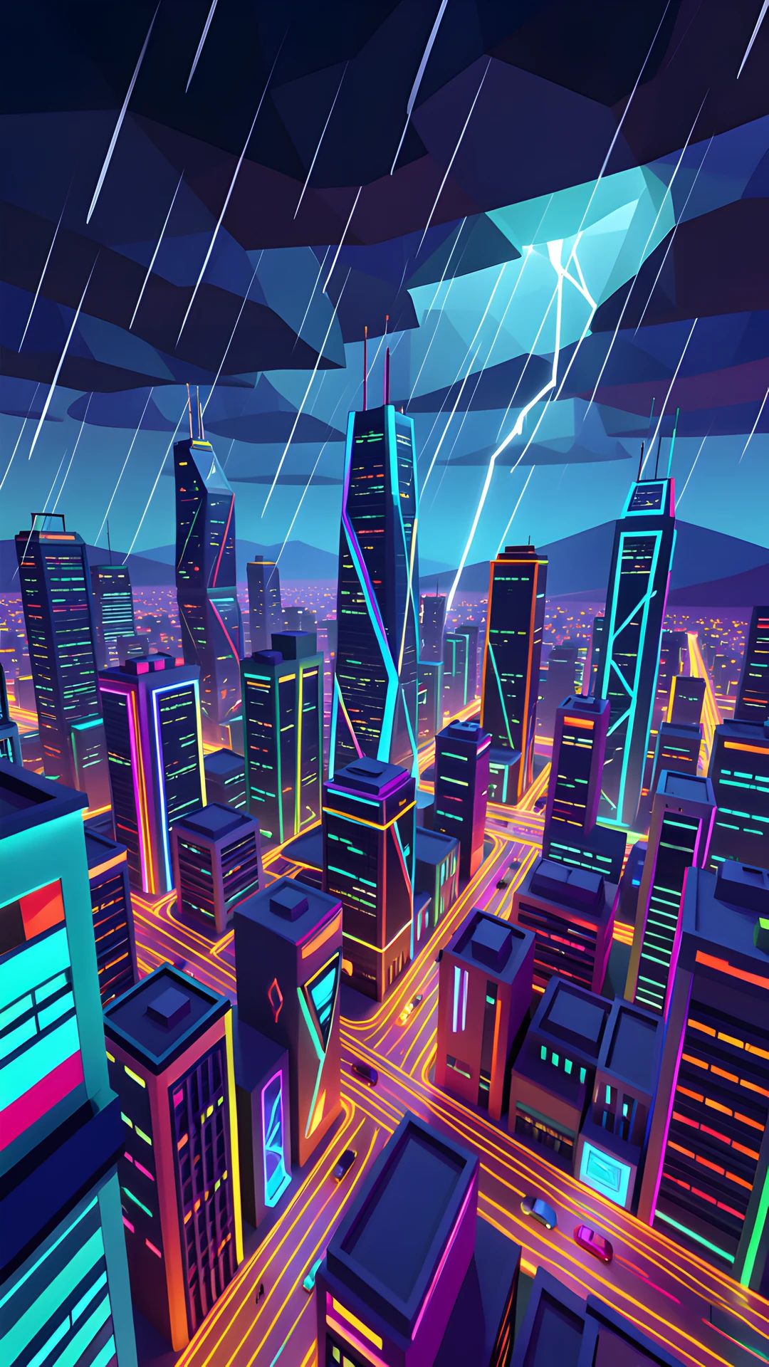 Rainbow Cityscape
