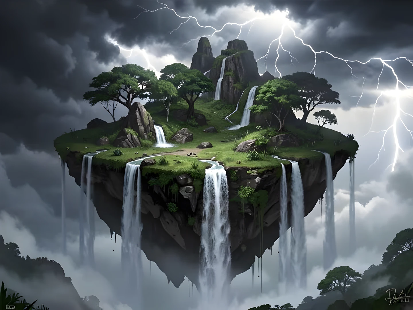Stormy Mountain Landscape