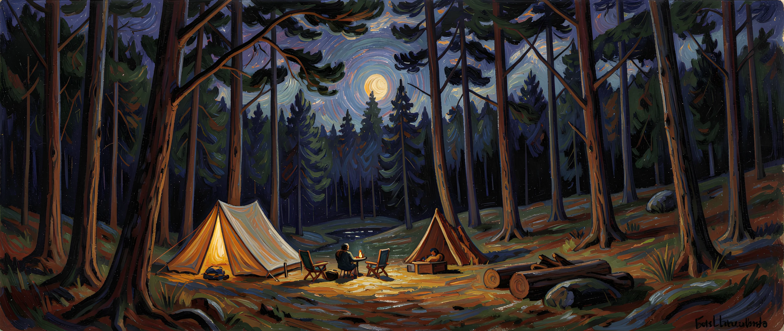Woodland Night Scene