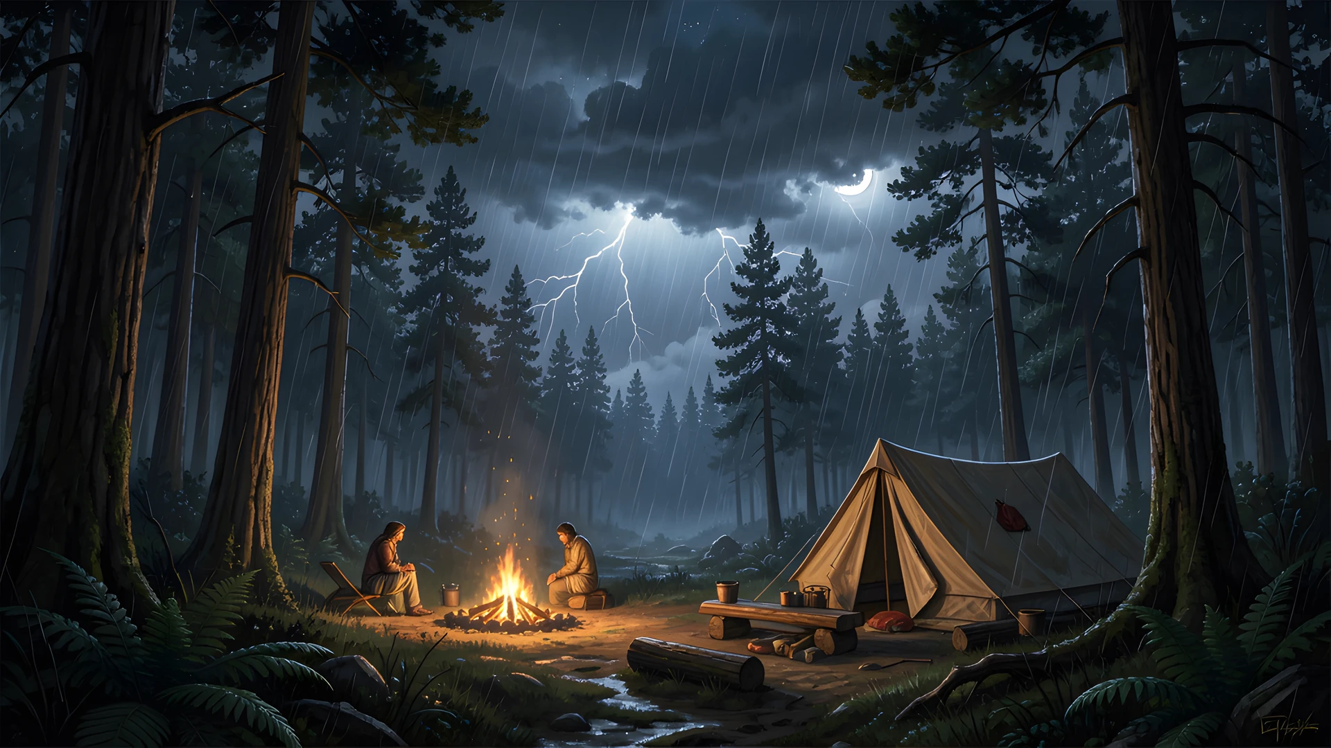Mountain Stormy Night