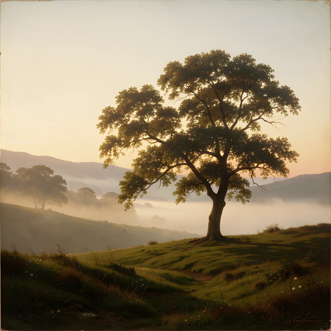 Misty Morning Hill
