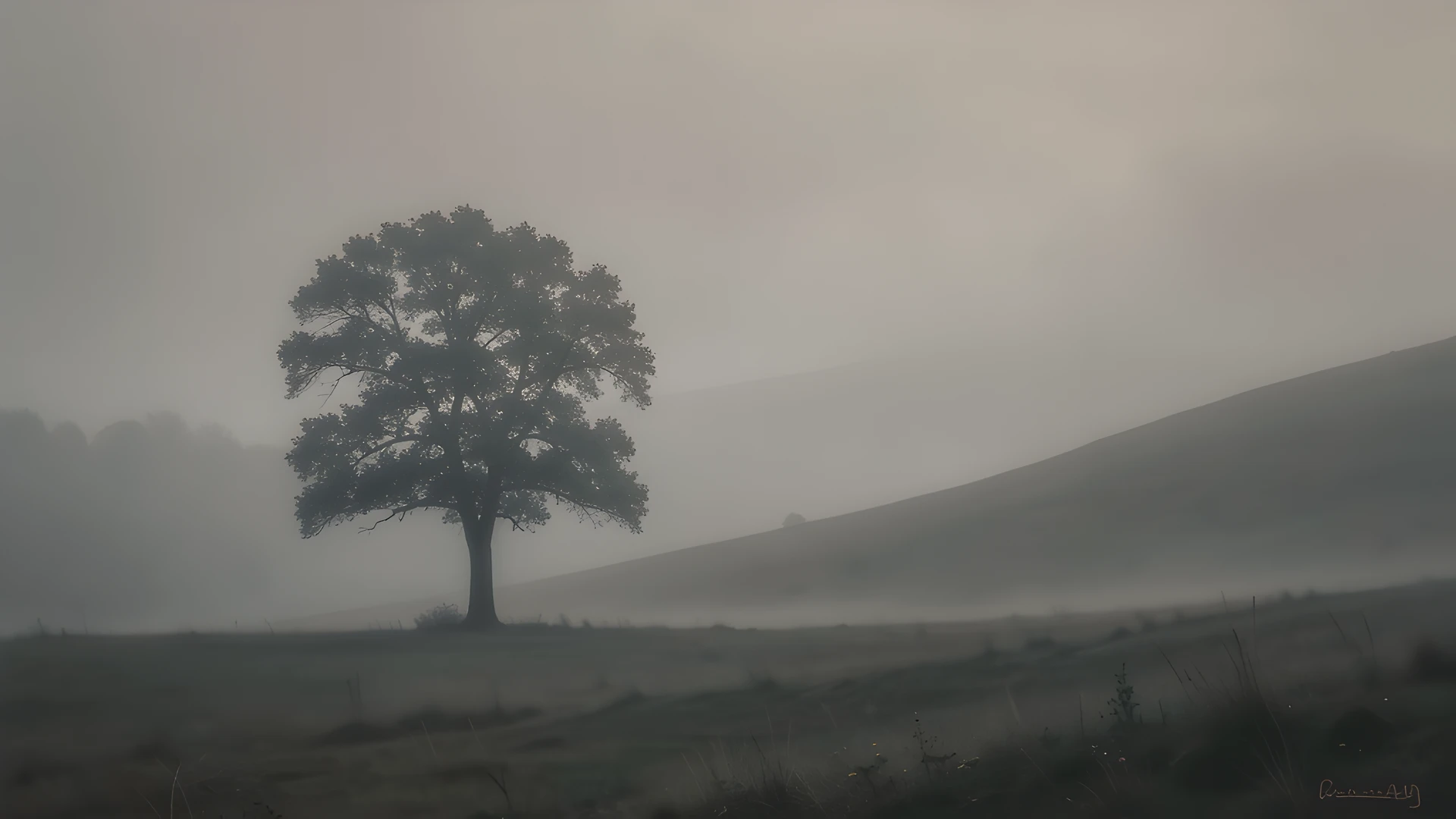 Misty Mountain Scene