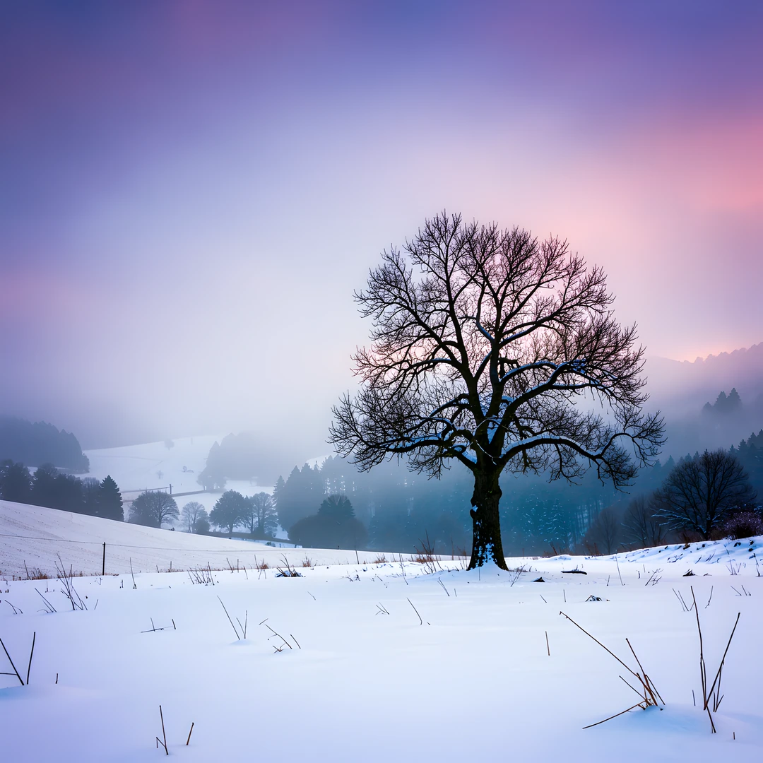 Snowy Mountain Scene
