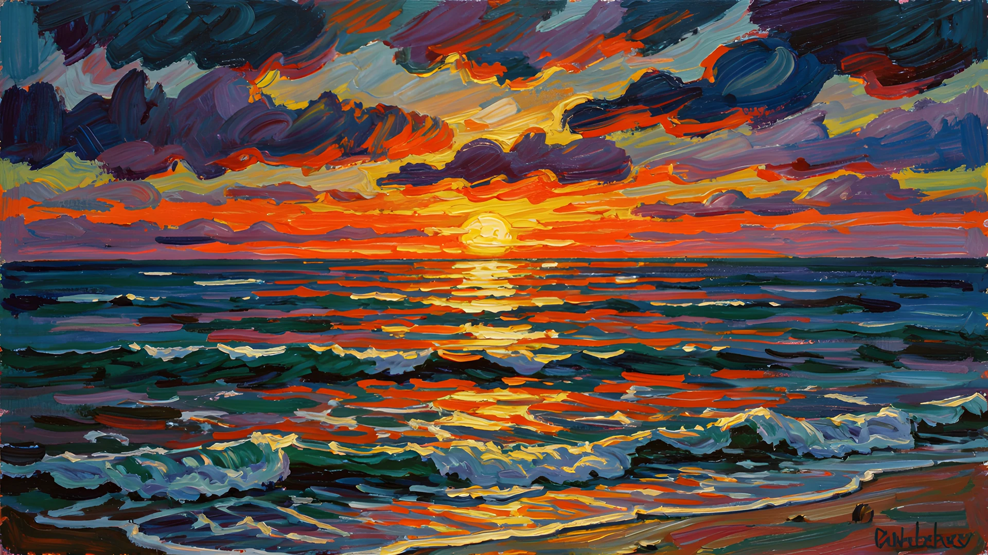 Impressionist Ocean Scene