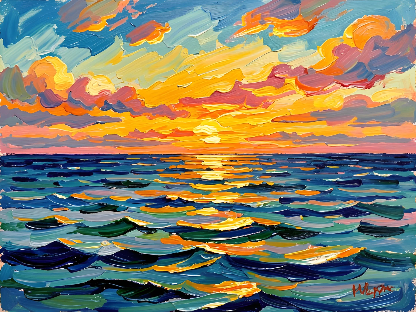 Impressionist Ocean Scene