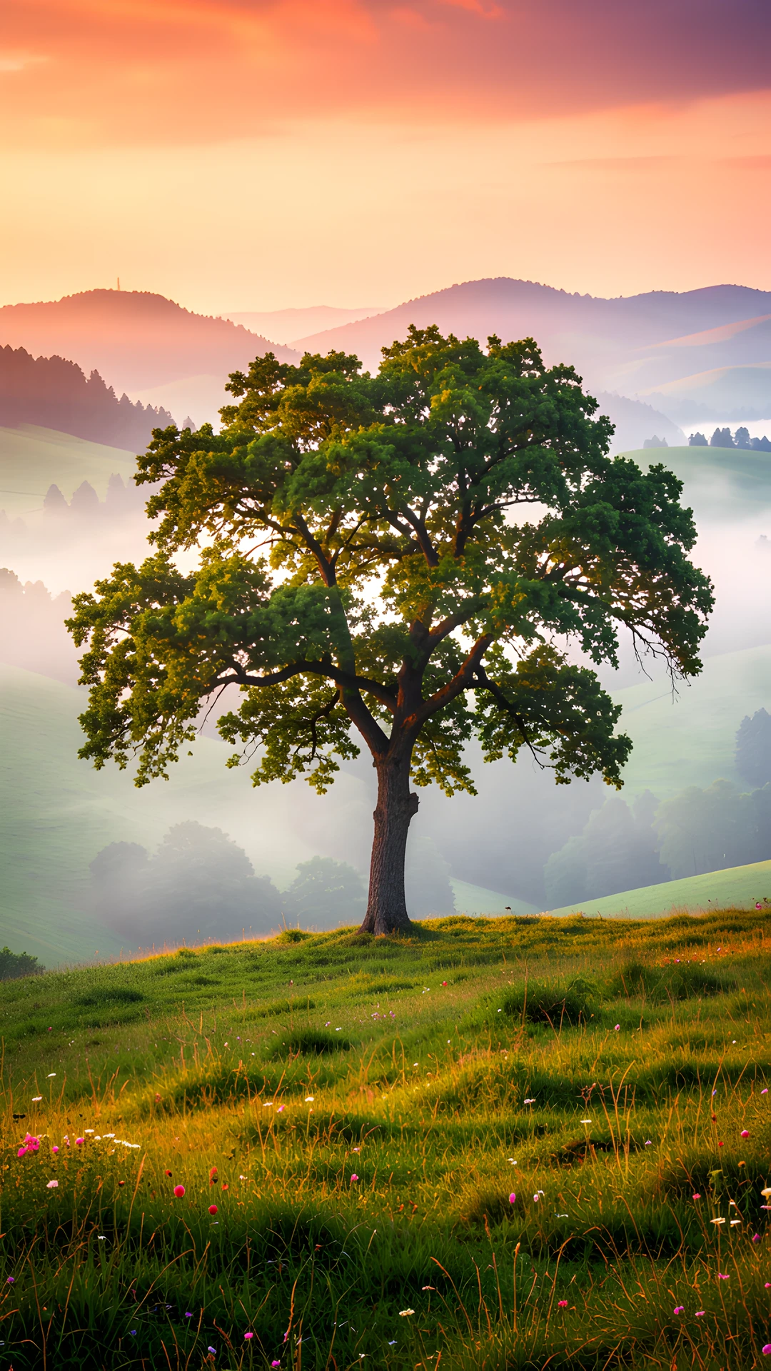 Misty Mountain Scene