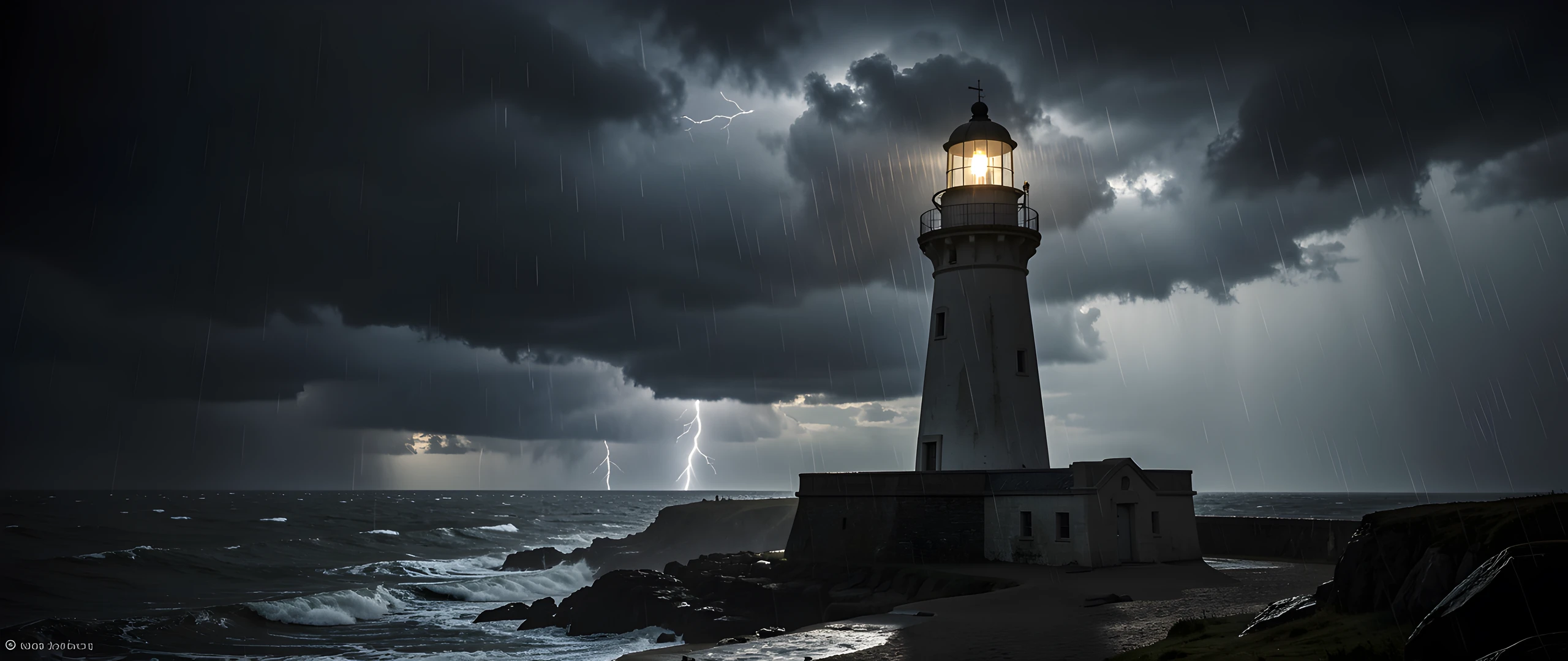 Dark Lighthouse Storm