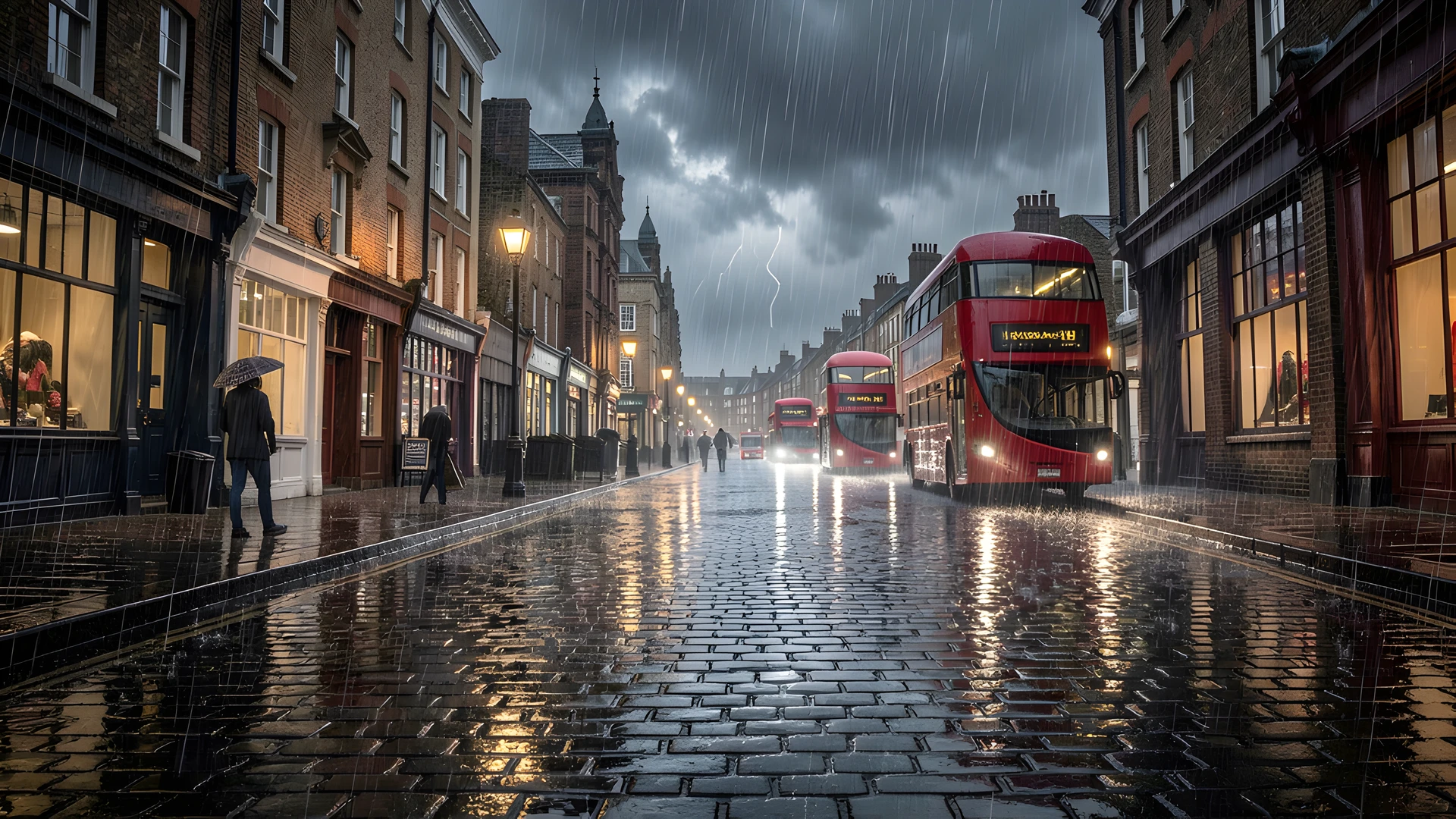 London Rain Scene