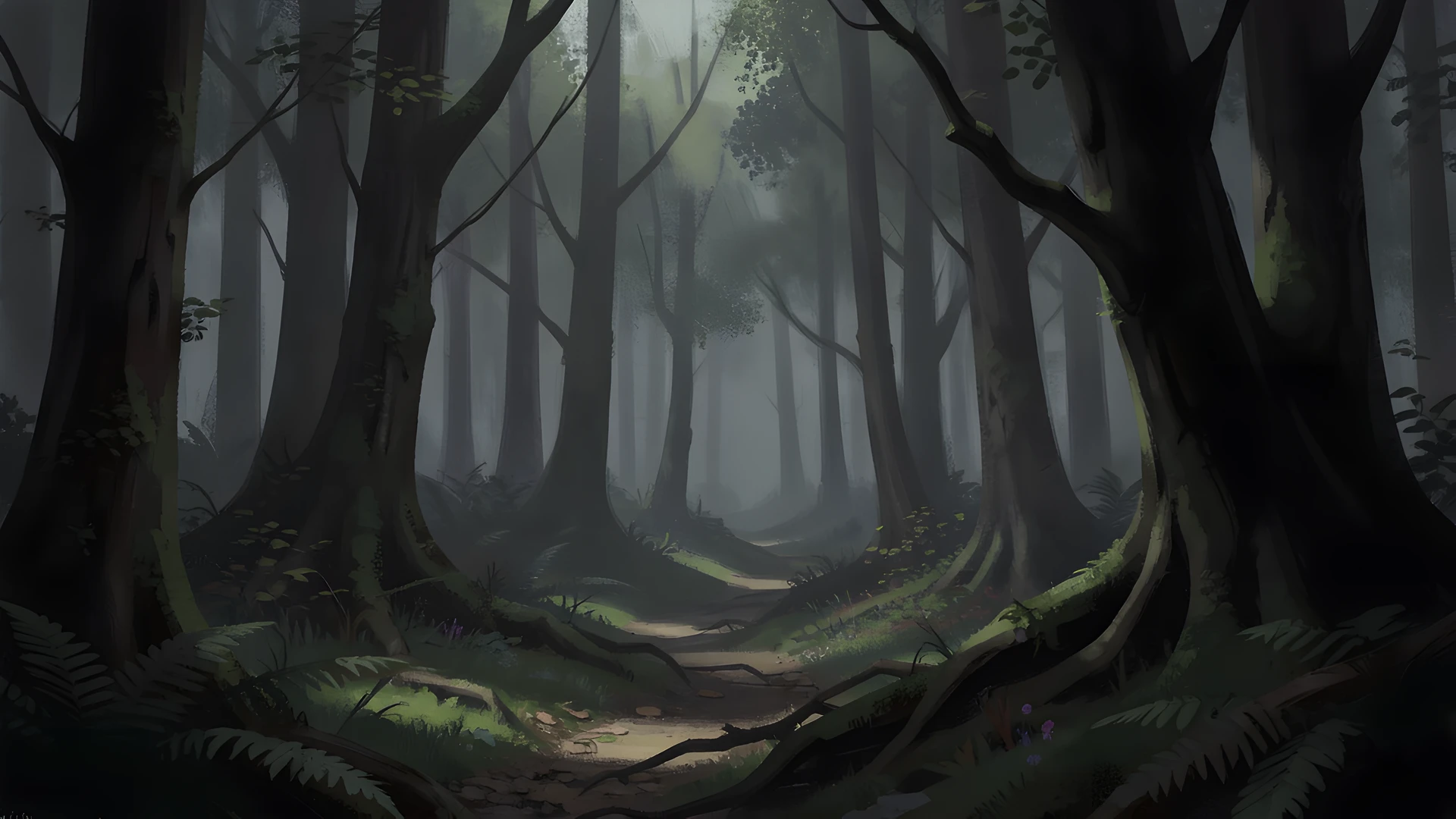 Shadowy Twilight Woods