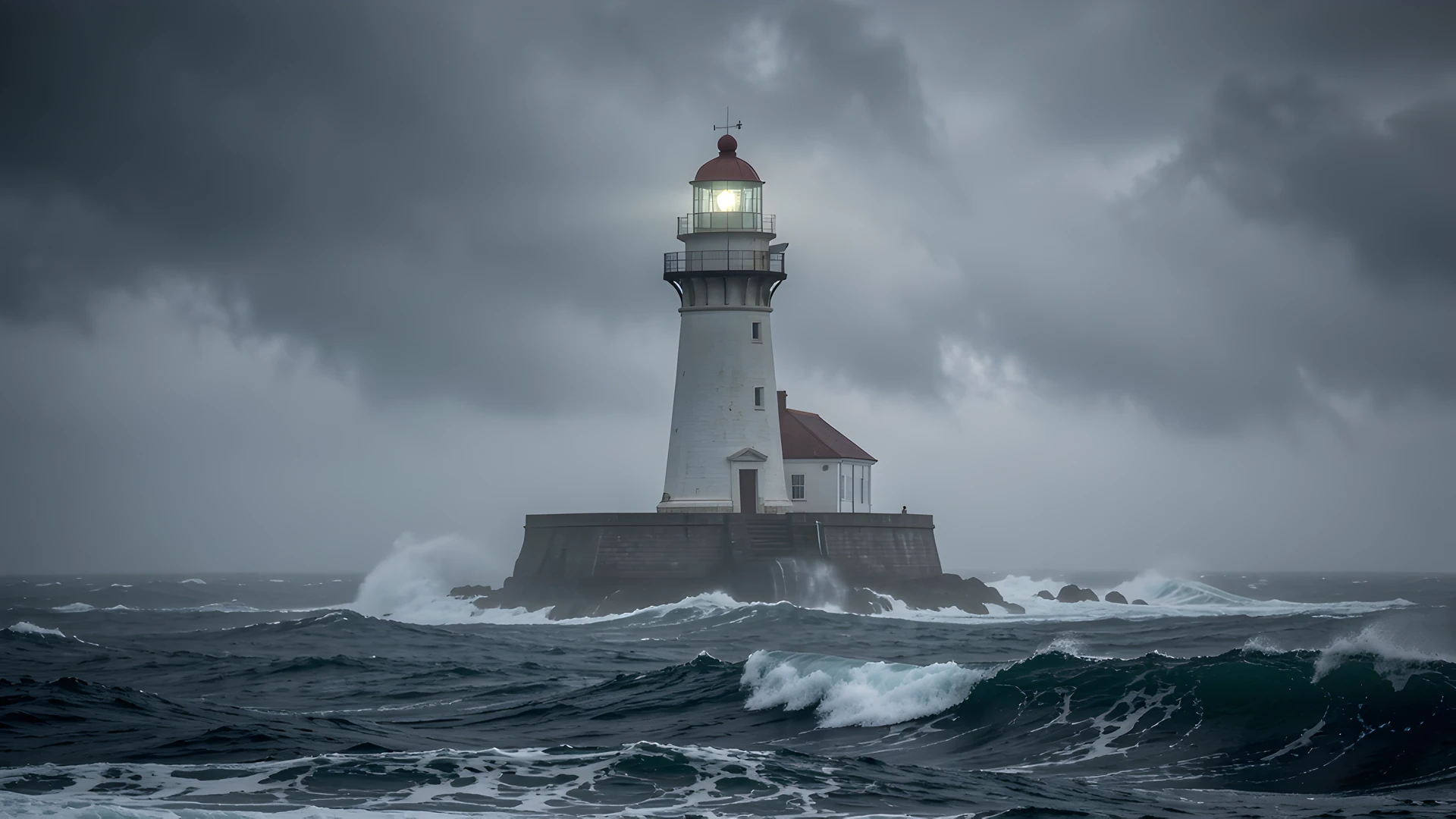 Misty Lighthouse Coast