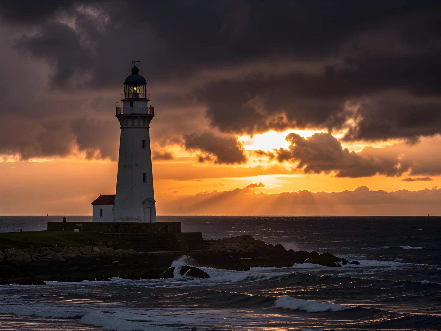 Stormy Lighthouse Coast
