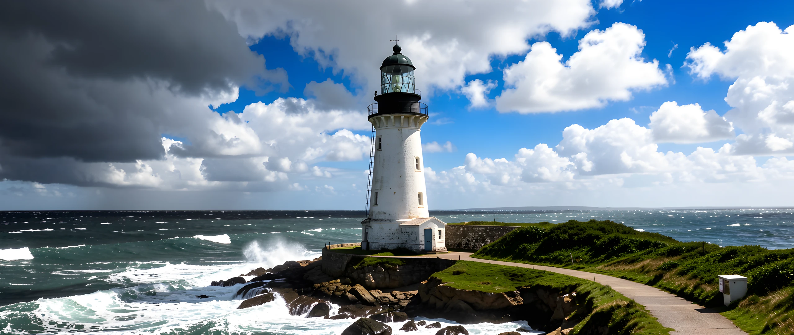 Stormy Lighthouse Scene