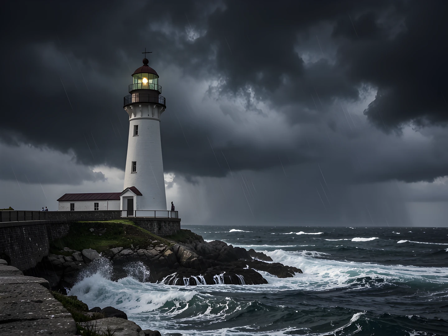 Stormy Lighthouse Night