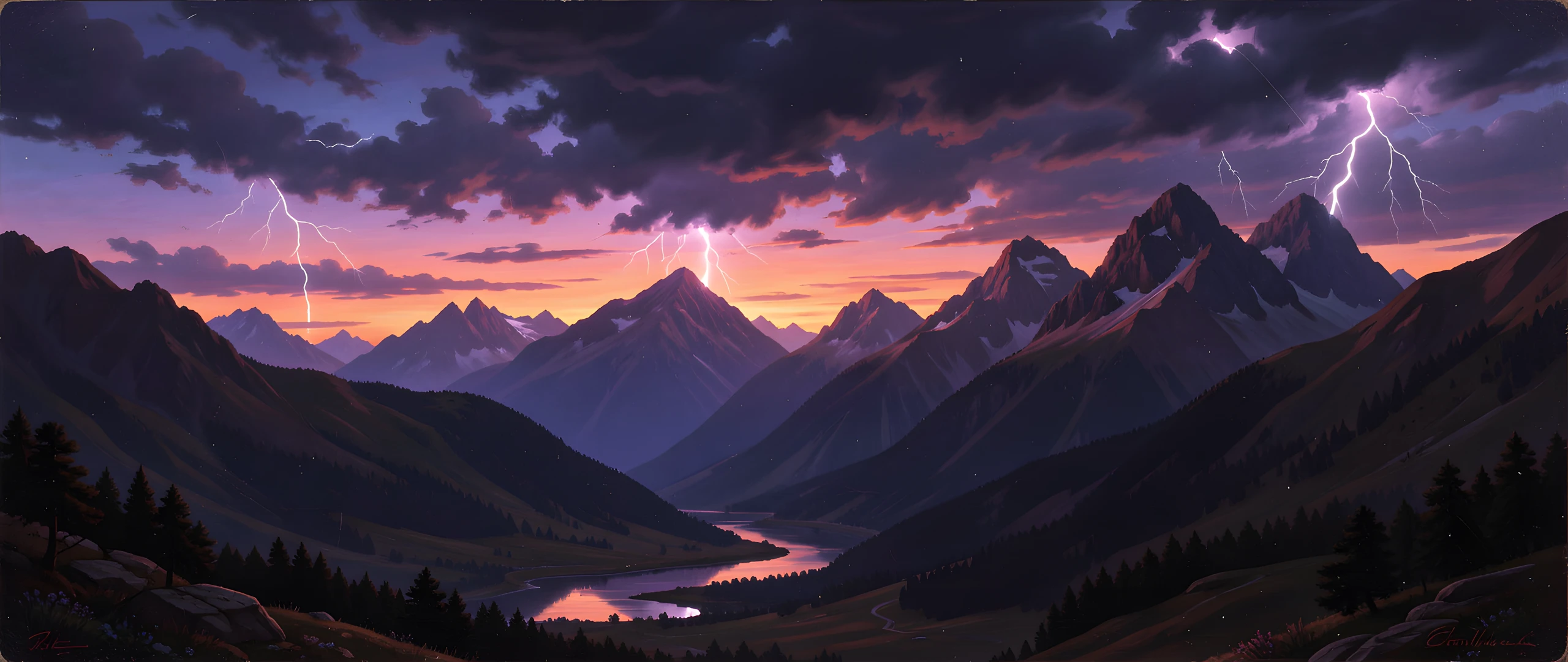 Mountain Twilight Storm