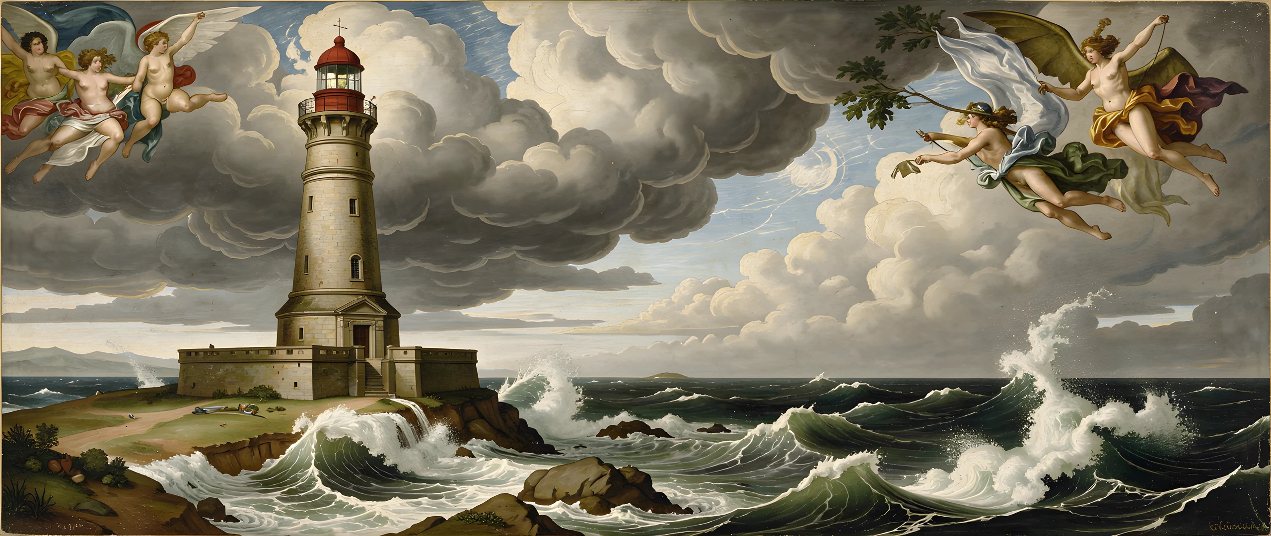 Stormy Lighthouse Scene
