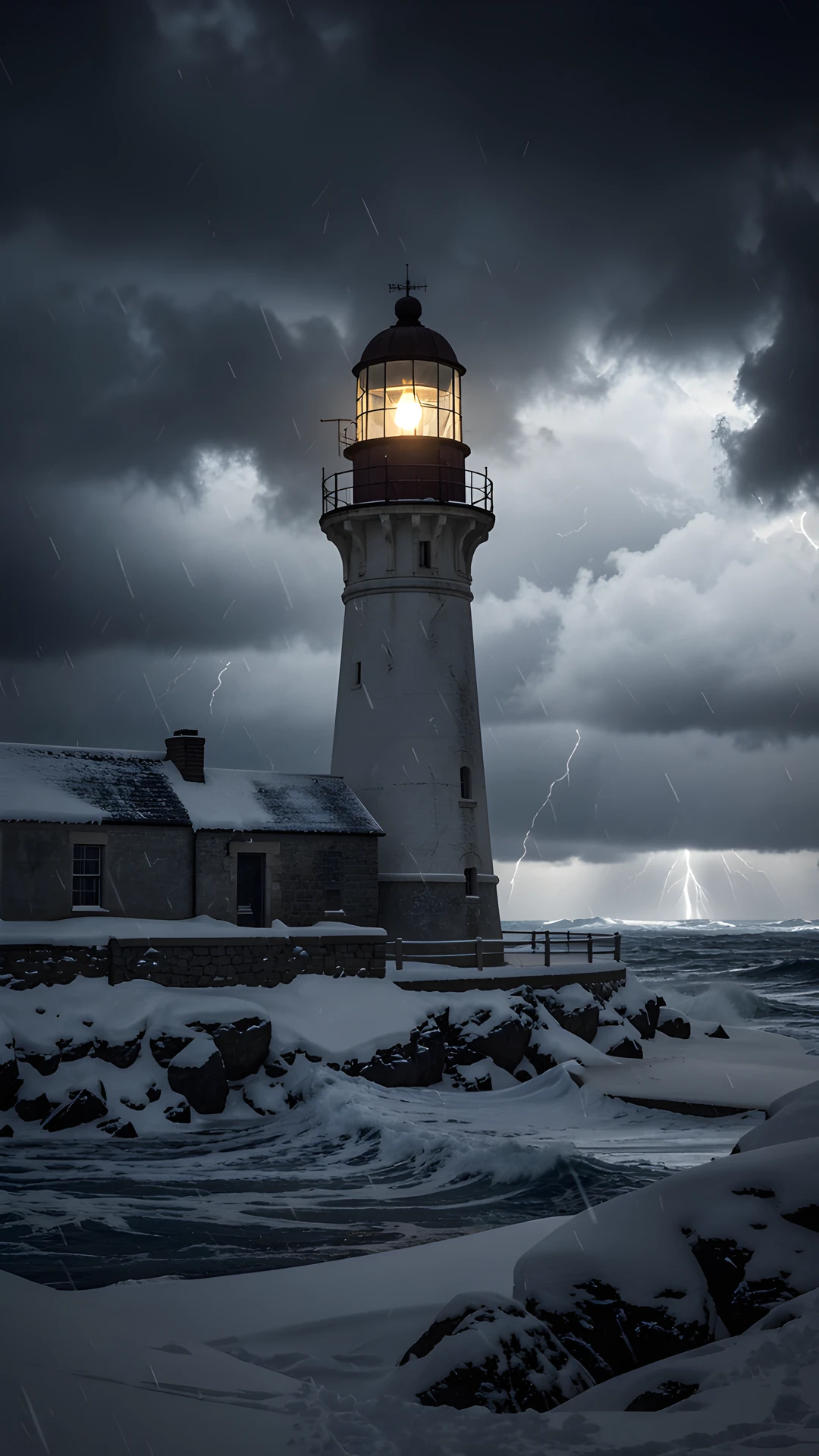 Stormy Lighthouse Night
