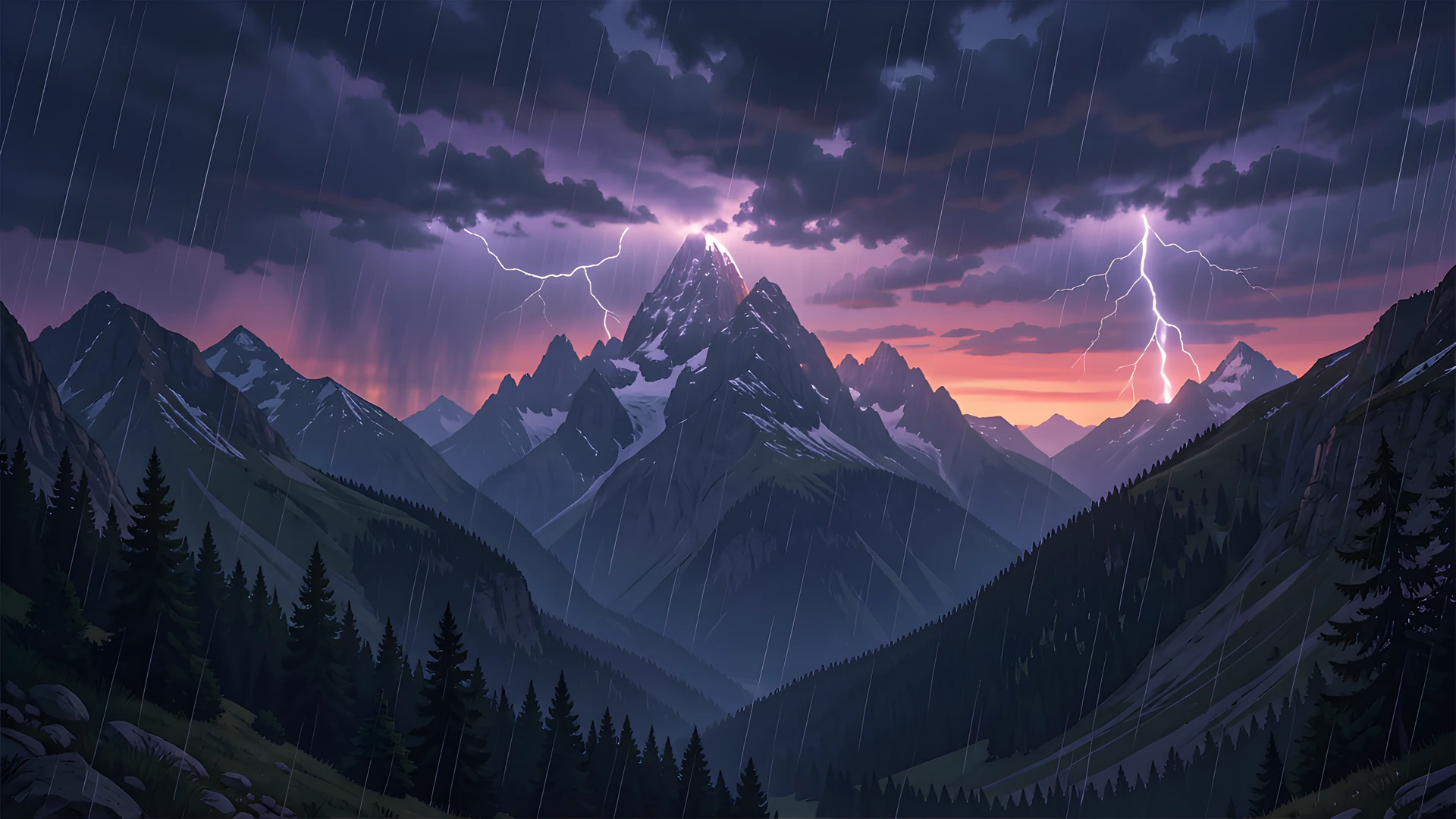 Mountain Stormy Twilight