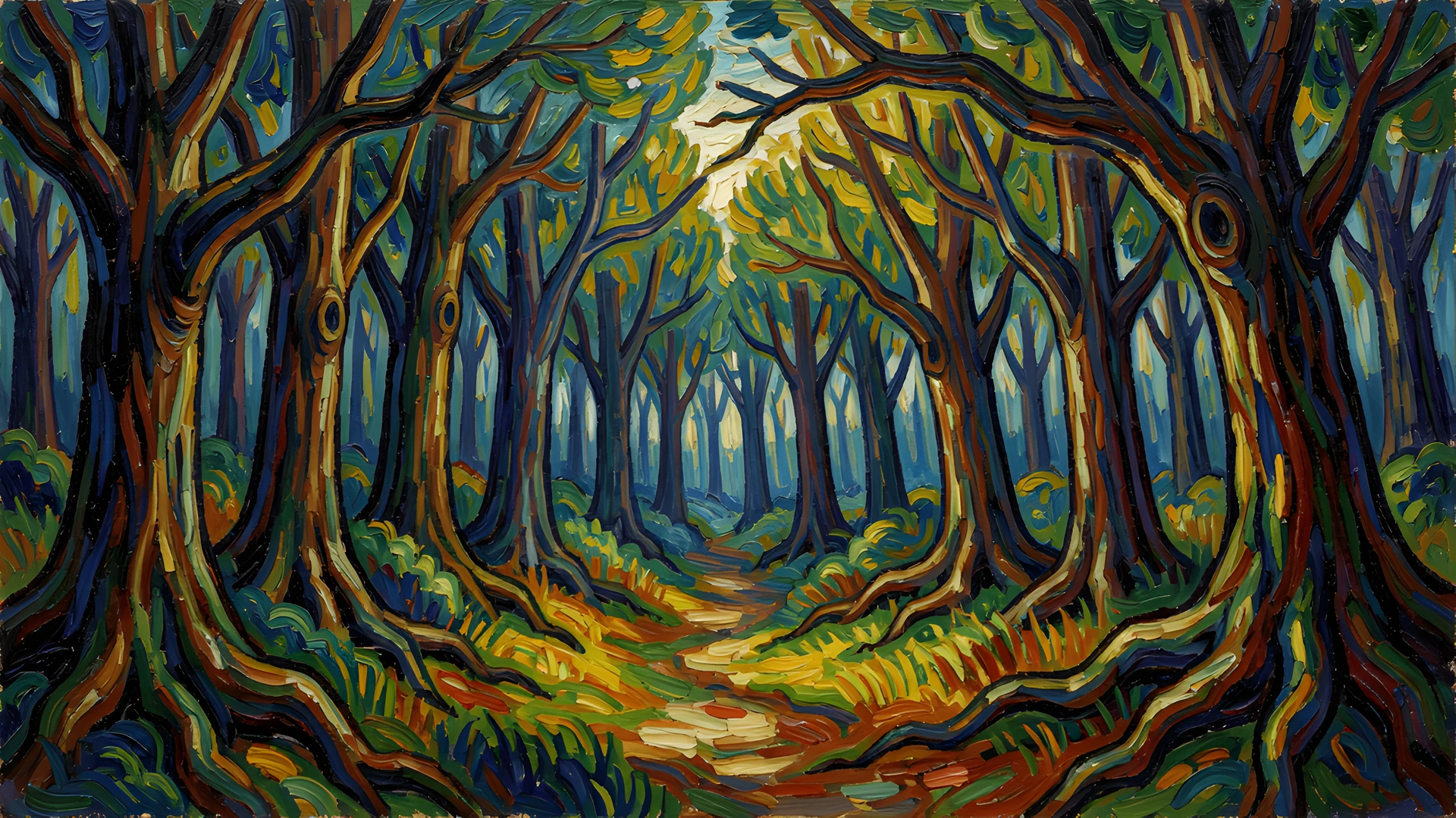 Impressionist Dark Forest