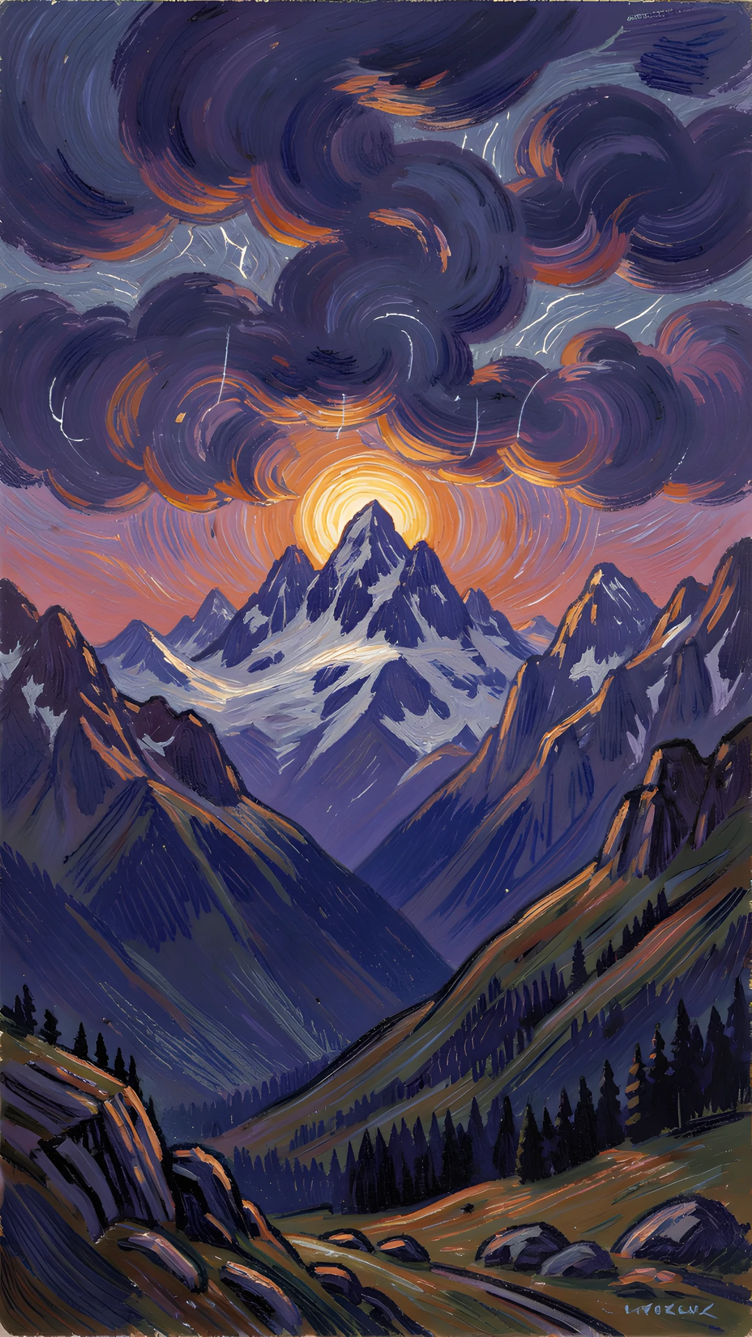 Twilight Mountain Storm