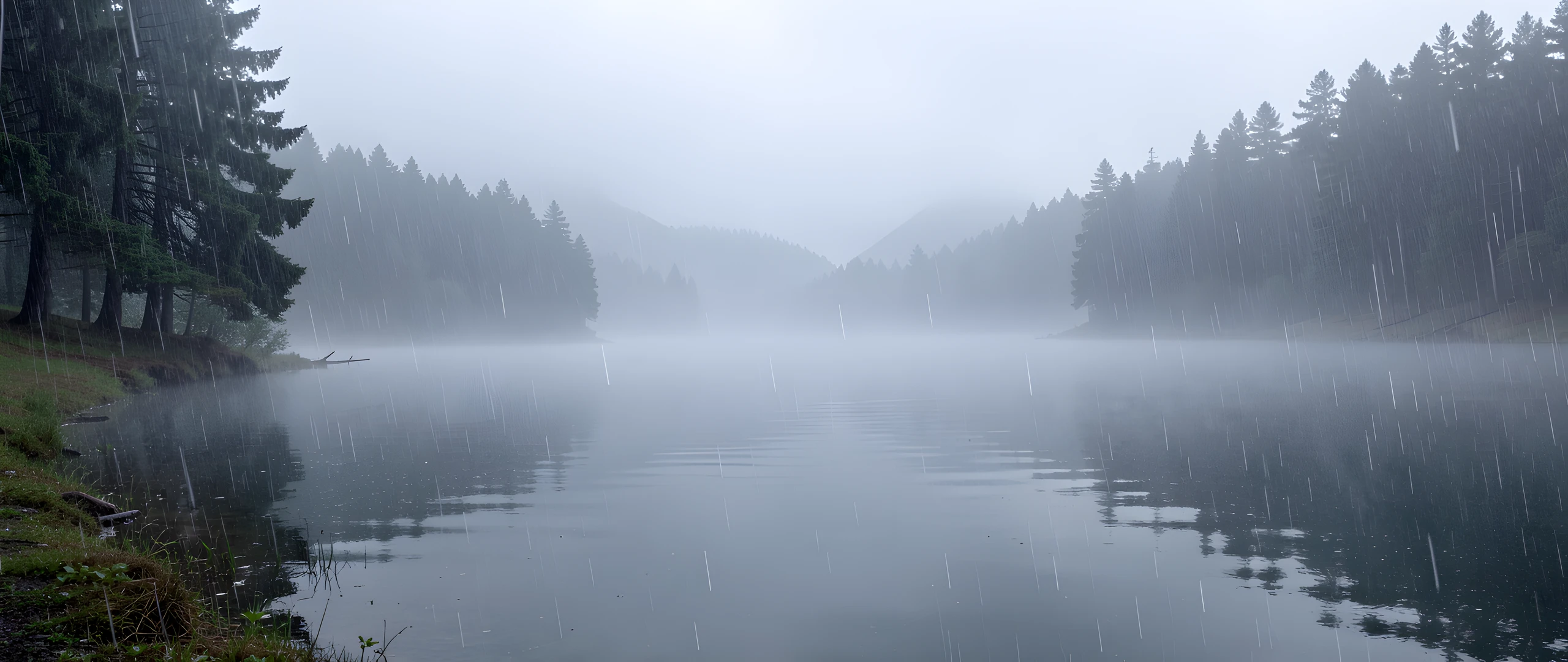 Misty Lake Reflection